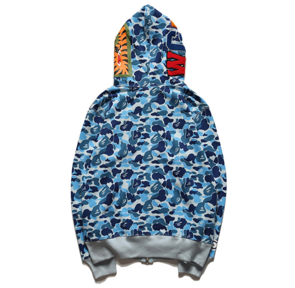 Bape Blue Camo Full Zip Hoodie