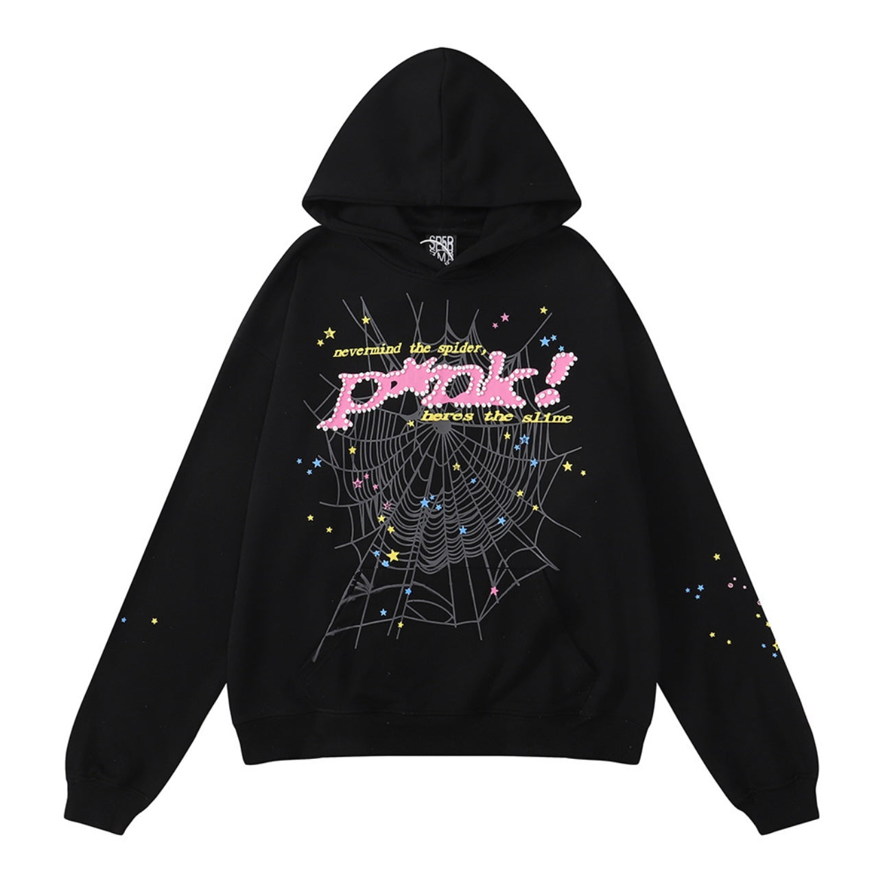Sp5der “Pink” Black Hoodie