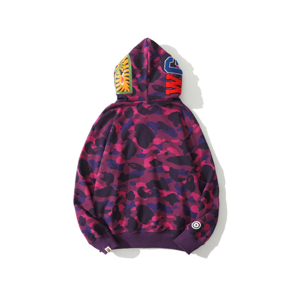 Bape Purple Camo Full Zip Hoodie