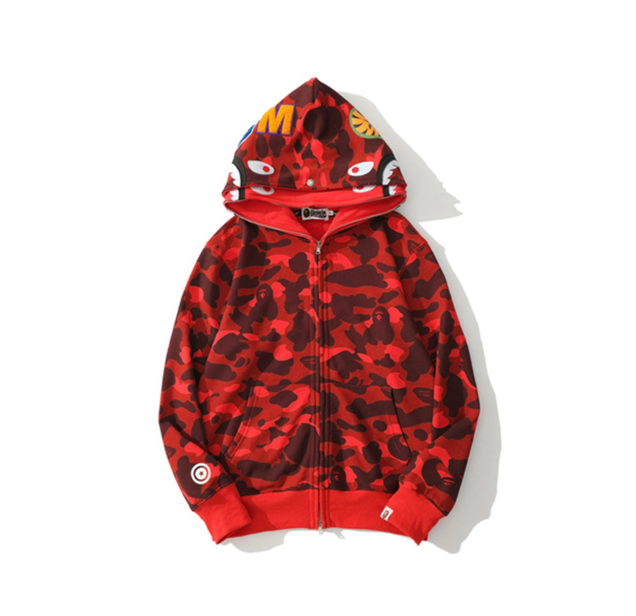 Bape Red Camo Full Zip Hoodie