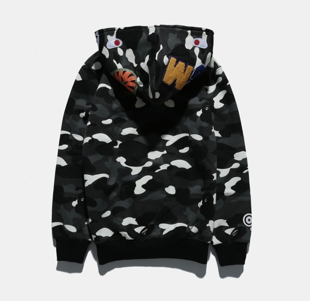 Bape Black Camo Full Zip Hoodie