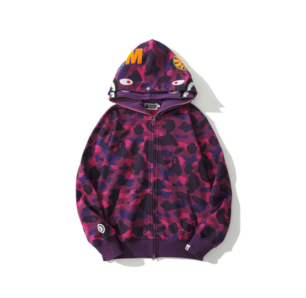 Bape Purple Camo Full Zip Hoodie