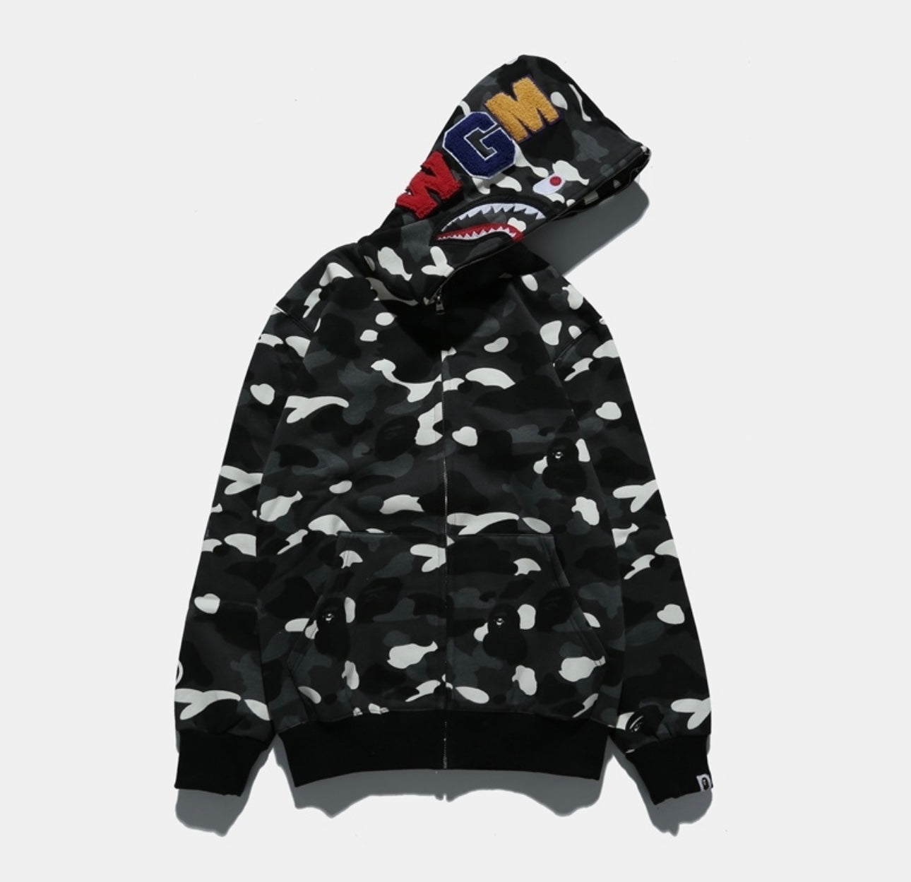 Bape Black Camo Full Zip Hoodie